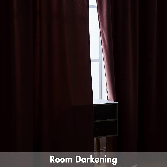 MIULEE Dusty Rose Pink Blackout Velvet Curtains 108 Inch Long 52"x108" Soft | Luxurious Bedroom Living Room Decor, Room Darkening, Thermal Insulated, Rod Pocket Design, Super Soft Fabric, Extra Long