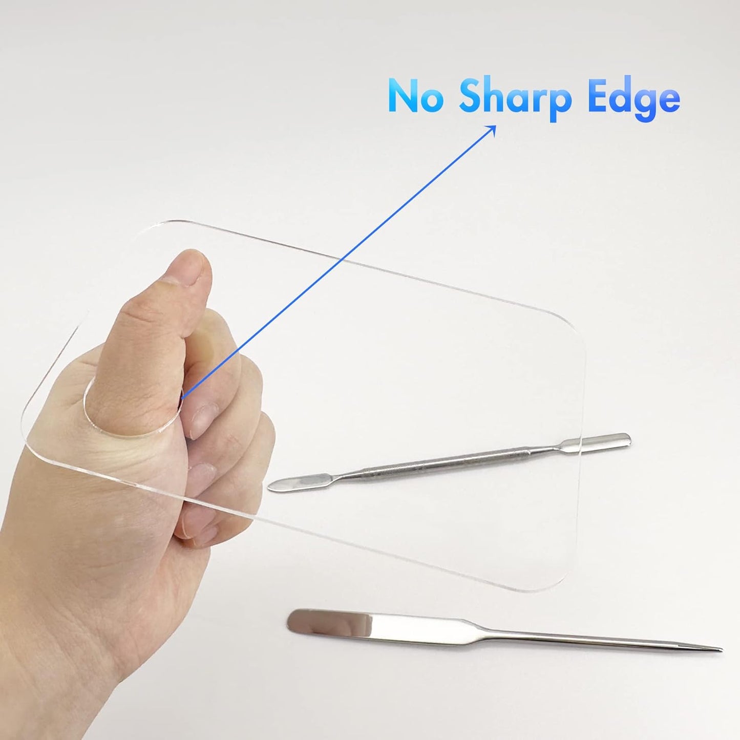 Stainless Steel Foundation Spatula with Makeup Mixing Palette, Foundation Makeup Tray Acrylic Makeup Palette Cosmetic Nail Art Color Mixing Tool Make Up Spatula, Pack of 4