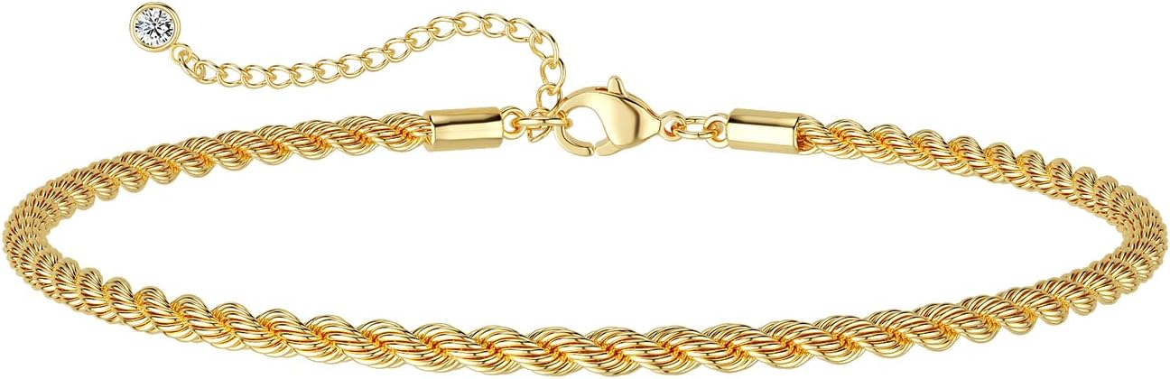 DEARMAY Gold Anklets for Women Waterproof, Non Tarnish14K Gold Plated Ankle Bracelets Set Stack, Summer Beach Jewelry Gifts for Vacation, Bikini Outfits for Women Mom Her