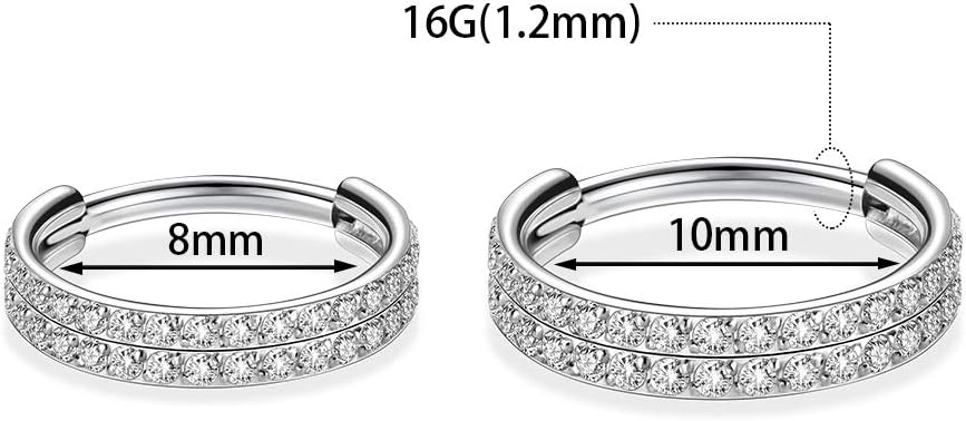 316L Surgical Steel Septum Clicker Ring Nose Ring Hoop Sleeper Hoop Earring Helix Rook Conch Cartilage Daith Tragus Earrings Lobe Nose Piercing Jewelry for Women