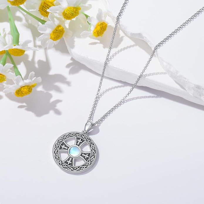 Cross Necklace for Women 925 Sterling Silver Crucifix Pendant Christian Cross Jewelry for Women Men
