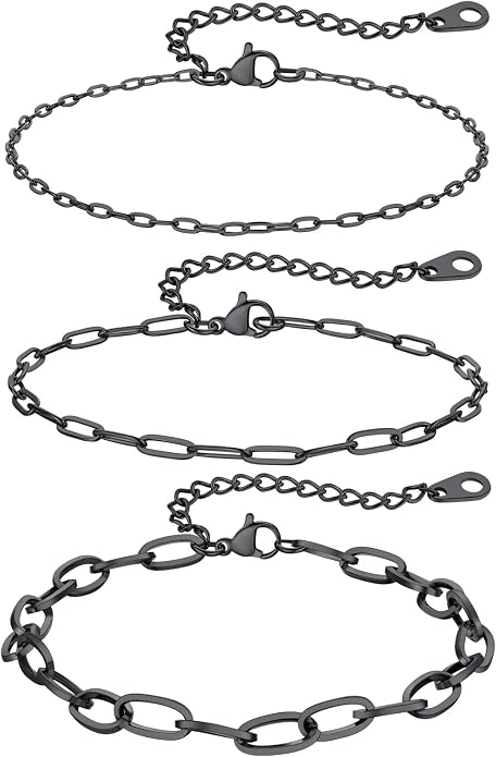 ChainsPro Stainless Steel Waterproof Anklet for Women, Adjustable Non Tarnish Layered Anklets, Trendy Dainty Cuban Link Ankle Bracelet Beach Jewelry Gifts for Swimming & Daily Wear (8.5+2 inches)