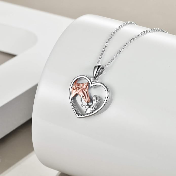 YFN Horse Pendant Necklace Sterling Silver Women with Horse Gift for Women