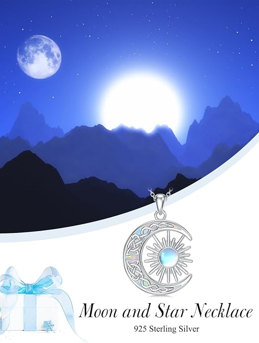 WINNICACA Tree of Life Necklace for Women Sterling Silver Crescent Moon Tree Moonstone Pendant Family Necklace for Mother Daughter Sister Gifts ﻿