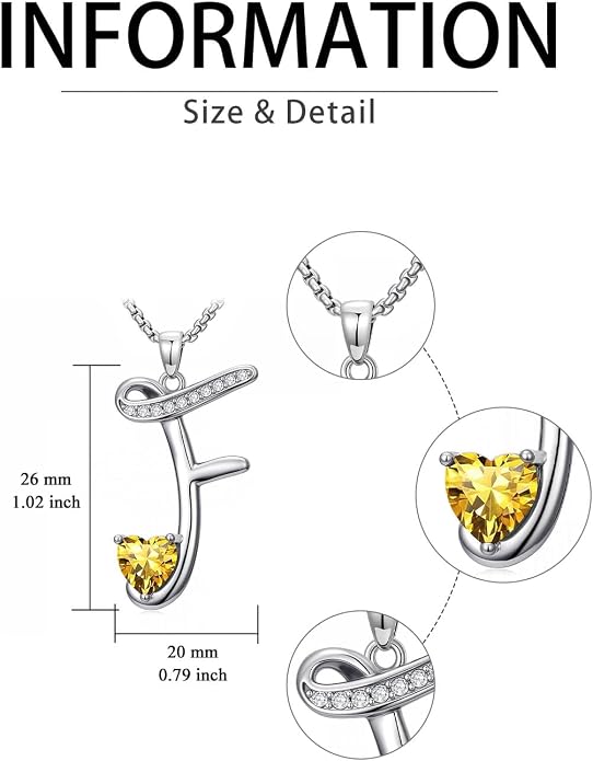 Birthday Gifts for Women Alphabet A to Z Initial Birthstone Pendant Necklaces for Women - 18k White Gold Plated Personalized Name Jewelry Anniversary Graduation Gifts for Wife Her Daughter Girlfriend(with Gift Box)
