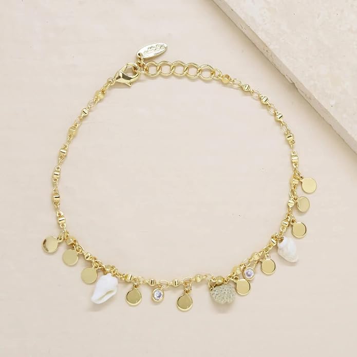 Ettika Anklets for Women. Anklet, 18k Gold or Rhodium Plated. Ankle Bracelets for Women, Jewelry