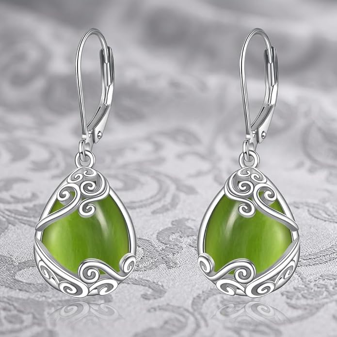 Teardrop Tree of Life/Filigree Earrings for Women Dangle Leverback Earrings Jewelry Gift Anniversary For Her