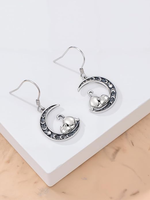 Animal/Leaf/Gothic Dangle Earrings 925 Sterling Silver Animal/Leaf/Gothic Dangle Drop Earrings Easter/Halloween/Christmas Jewelry Gifts for Women Her