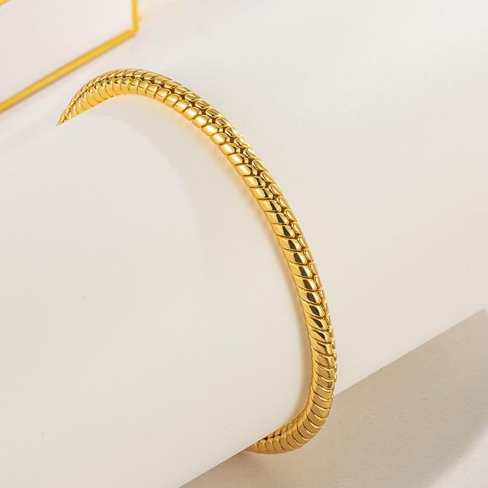 Dankadi Italy Smooth 3MM 4MM Round Snake Chain Bracelet Solid 925 Sterling Silver Men Women 6.3" 6.7" 7" 7.5" 8" 8.5" 9" 9.5" Bangle Charm Jewelry Gift