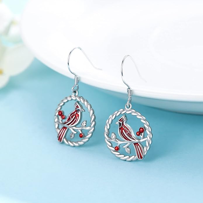 Butterfly/Cardinal/Rabbit/Frog/Turtle/Dragonfly/Flamingo/Mermaid/Hummingbird/Robin/Raven/Owl/Whale/Cat Earrings S925 Sterling Silver Animal Jewelry Gifts for Birthday Christmas