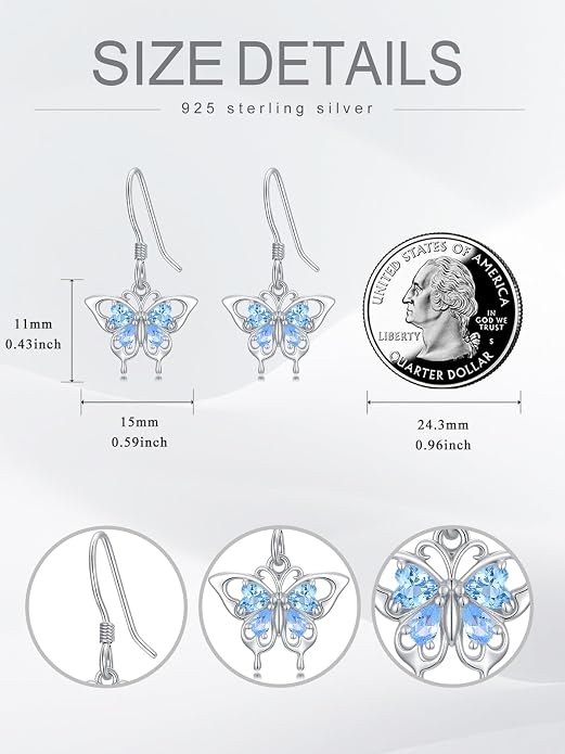 Bee/Butterfly/Dragonfly/Hummingbird/Sunflower Earrings for Women 925 Sterling Silver Sunflower Earrings Hypoallergenic Animal Jewelry Gifts for Women