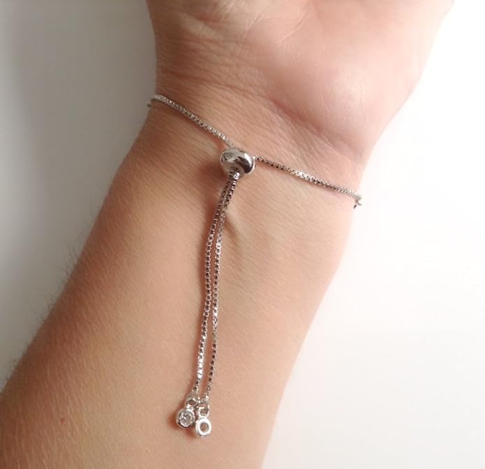 SIFRIMANIA Evil Eye Adjustable Sliding Bead Shiny Bracelet Lucky Charms Jewelry for Women of All Ages