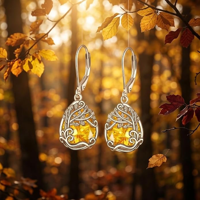 Teardrop Tree of Life/Filigree Earrings for Women Dangle Leverback Earrings Jewelry Gift Anniversary For Her