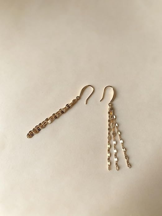 Long Chain Dangle Earrings Dainty Tassel Drop Linear Earrings Hypoallergenic Jewelry