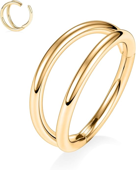316L Surgical Steel Septum Clicker Ring Nose Ring Hoop Sleeper Hoop Earring Helix Rook Conch Cartilage Daith Tragus Earrings Lobe Nose Piercing Jewelry for Women