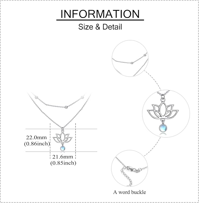 MONGAS Tree of Life/Infinity Cross/Lock and Key/Lotus/Hamsa/Horse/Strawberry/Opal/Lariat/Dragonfly/Heart/Violin Layered Necklace Sterling Silver for Women