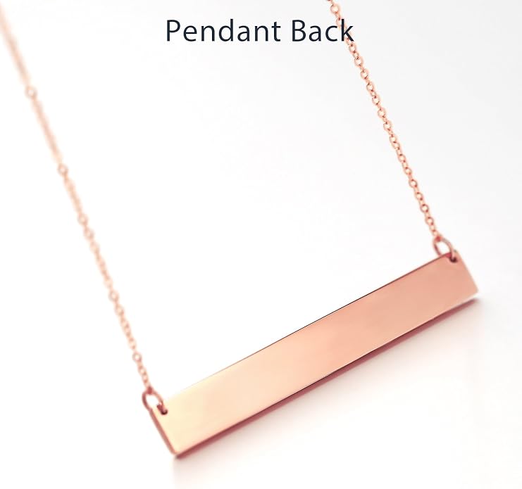 Lazycat Name Bar 18K Plated Bar Necklace,Engravable Name or Blessings Necklace