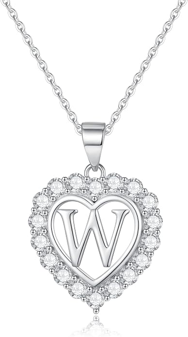 Infinity Heart Necklaces for Women, S925 Sterling Silver Initial Necklace Womens Jewelry Mothers Day Gifts Girls Valentines Gifts for Her Christmas Birthday Gifts for Women Mom Wife Girlfriend