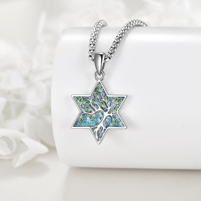 ONEFINITY Tree of Life Necklace 925 Sterling Silver Abalone Shell Celtic Knot Pendant Necklace for Women Jewelry