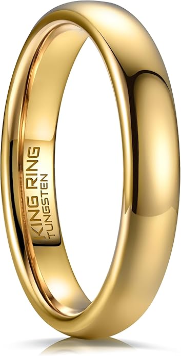 King Ring Tungsten 4/6/8mm Rings – Super Polished Wedding Bands – Designed in USA