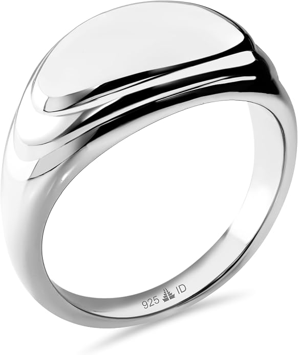 DEVATA Gold or Rhodium Plated Sterling Silver 925 – Eternity, Band Ring for Women – Heart, Knot, Clover, Infinity, Mariner, Cable, Curb, Cuban, Figaro, Daisy, Rope, Ribbed, Dome
