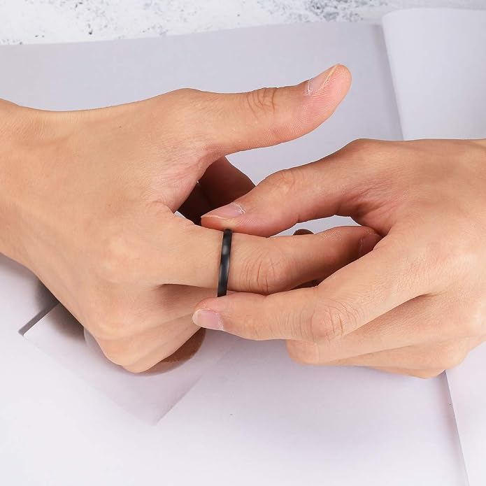 King Will Titanium Wedding Band for Men Women-Sliver/Black/Gold Plated Pure Titanium Wedding Ring, 3-9mm Widths Available Brushed Matte Design Comfort Fit Size 4-16
