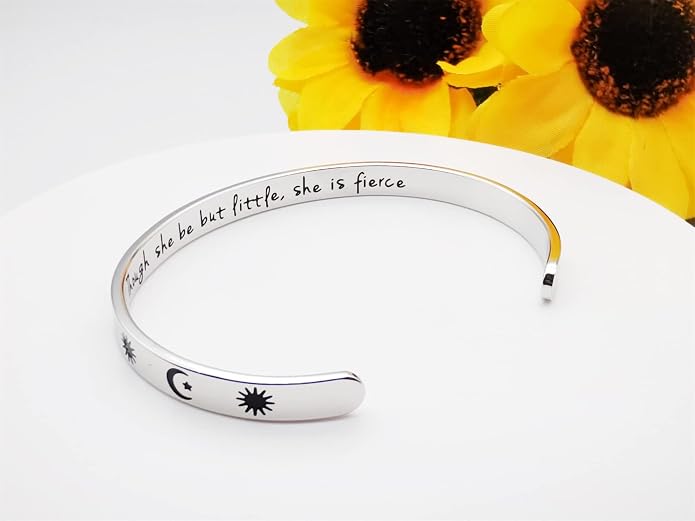 Dczosily Inspirational Bracelets for Women Stainless Steel Cuff Bracelet Engraved Jewelry Motivational Bangles Personalized Gifts for Best Friend/Mom