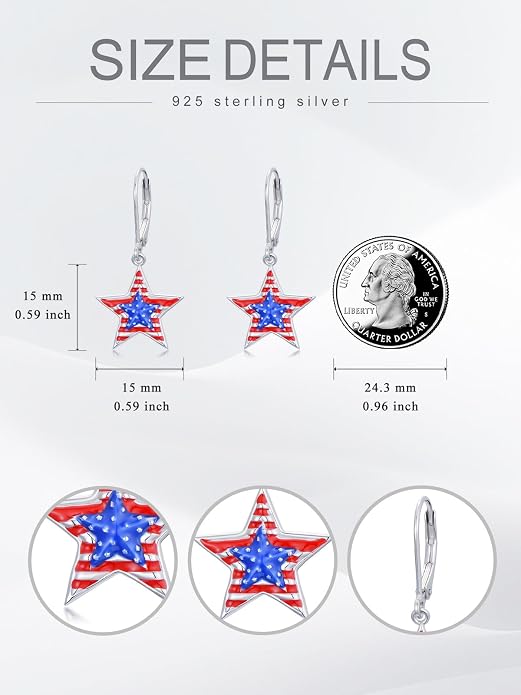 Seiyang Dangle Earrings 925 Sterling Silver Animal/American Flag/Turquoise Dangle Drop Earrings Jewelry Gifts for Women