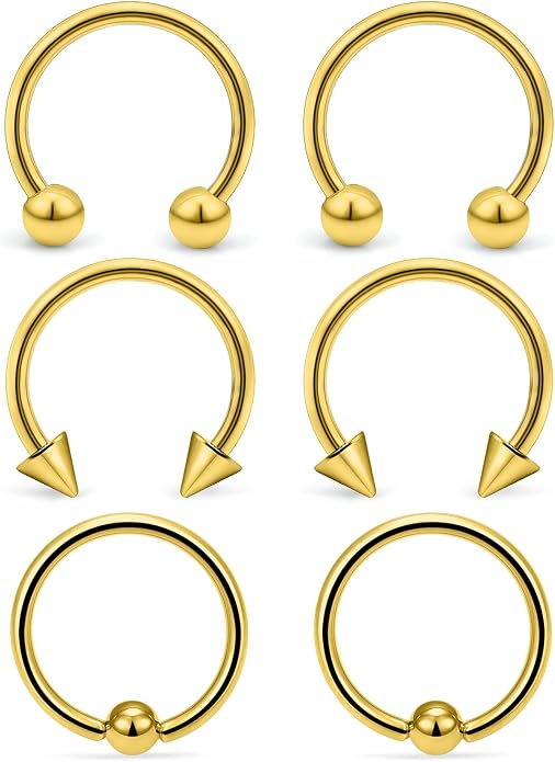 00G 0G 2G 4G 6G 8G 10G 12G 14G 16G Septum Rings Silver Black Surgical Steel Heavy Gauges Earrings Stretching kit Eyebrow Lip Septm Nose Rings Helix Tragus Daith Rook Earrings Hoops 10mm-19mm