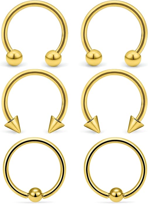 00G 0G 2G 4G 6G 8G 10G 12G 14G 16G Septum Rings Silver Black Surgical Steel Heavy Gauges Earrings Stretching kit Eyebrow Lip Septm Nose Rings Helix Tragus Daith Rook Earrings Hoops 10mm-19mm