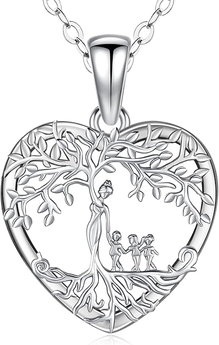 Odinstone Tree of Life Necklace, Sterling Silver Pendant for Women Family Tree Necklaces Jewelry for Mom/Wife/Grandma(With Fine Gift Box)