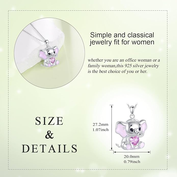 Bat/Cow/Cat/Bunny Necklace 925 Sterling Silver Heart Animal Pendant Necklace for Women