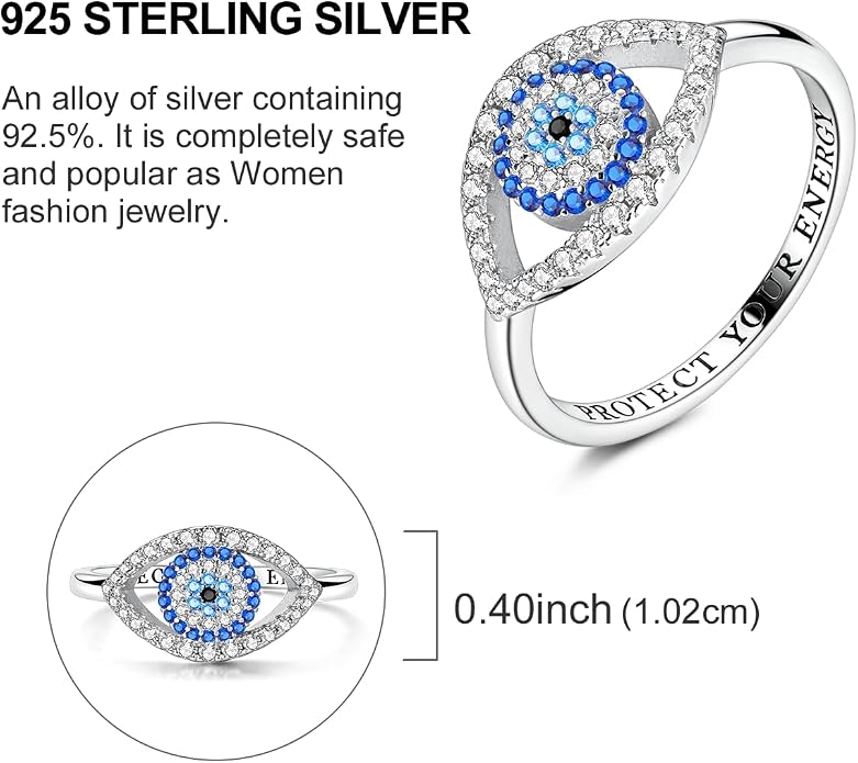 925 Sterling Silver Rings for Women | Elegant Dainty Hoop & Band Rings with 5A Cubic Zirconia | Daily Wear Jewelry with Gift Bag (Sizes 6-9)
