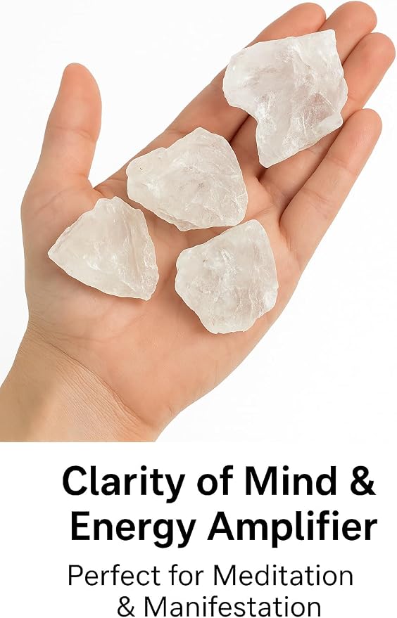 Large 1.25-2.0” Natural Clear Quartz Raw Crystals Stones for Meditation, Chakra, Reiki, Crystal Grid, Energy Work, Wire Wrapping, Tumbling & Spiritual Home Decor