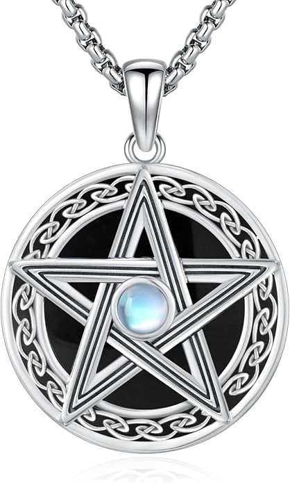 Witchy Jewelry for Women Men Nudo De Bruja Plata 925 Original Witches Knot Necklace Tetragrammaton Hecate Necklace Lilith Necklace Pentagram Necklace Cat Necklace Triple Moon Goddess Pendant Necklace