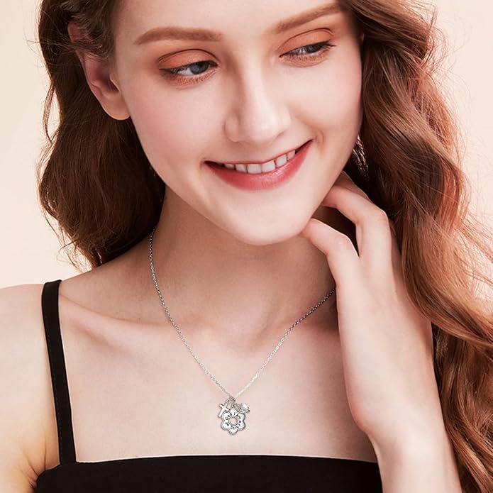 AOBOCO 925 Sterling Silver I Am a Child of God Daisy Necklace Jewelry Birthday Birthday Baptism Communion Gifts for Girls