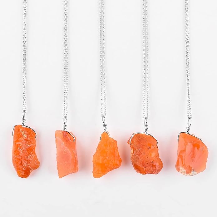 Natural Raw Gemstone Crystal Dainty Pendant Necklace for Women, Healing Chakra Stone, Birthstone, Handmade Jewelry, Rhodium Plated 925 Sterling Silver Chain 18" Gift for her