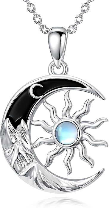 Tree of Life/Cat/Horse/Turtle/Sun/Cow Pendant Crescent Moon Necklace Anniversary Graduation Birthday for Grandma Women Wife Daughter(with Gift Box)