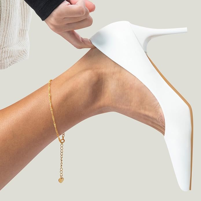 14K Gold Anklets for Women Gold Ankle Bracelets for Women Beaded Anklet for Womens Ankle Bracelet Water Wave-Inspired Design with Beads Twisted Anklets for Womens 9.4'' to 11''