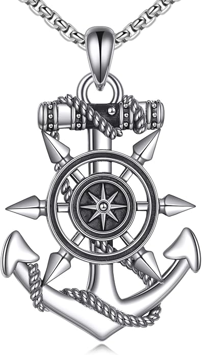 Anchor/Thors Hammer/Arrowhead/Wolf/Raven Necklace for Men 925 Sterling Sliver Jewelry Graduation Gifts for Men Women