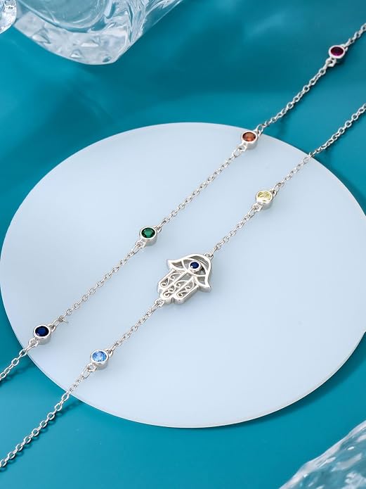 Dorunmo Anklet Bracelets For Women 925 Sterling Silver Birthstone/Infinity/Butterfly/Evil Eye/Turtle/Pineapple/Starfish/Heart Anklets Bracelets Jewelry Gifts for Women