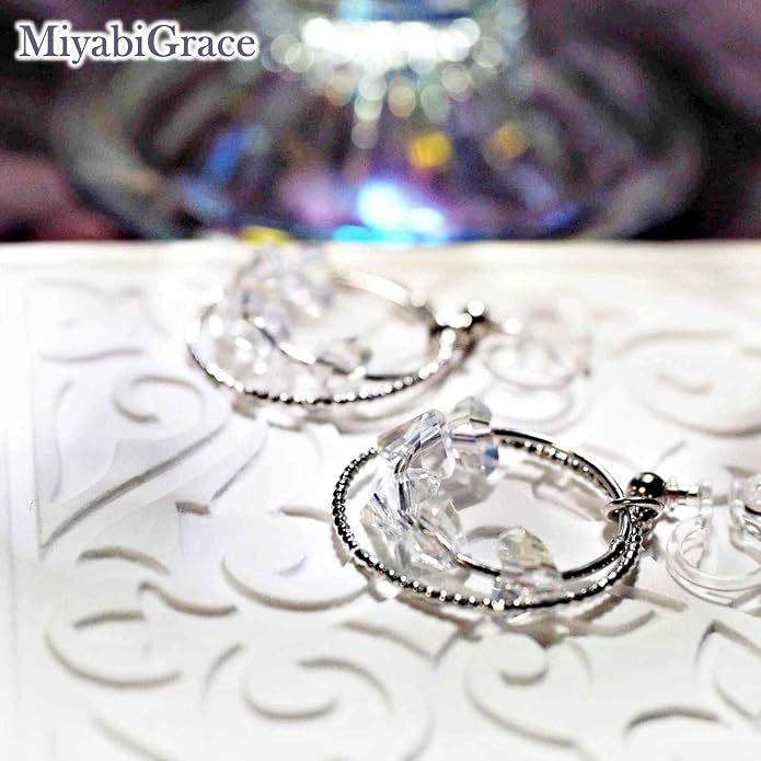 Dangle Silver Invisible Clip On Earrings for Women Not Pierced Gold Crystal Rhinestone Comfortable Hoop Fringe Long Chain Clip On Earrings
