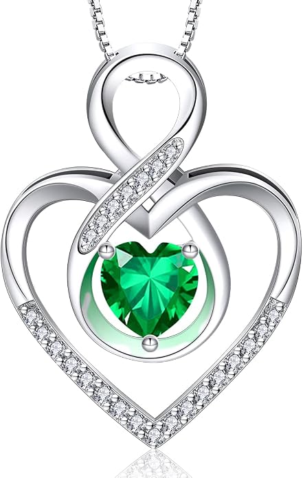 RIVIKO Infinity Heart Symbol Necklace for Women 925 Sterling Silver Love Heart Pendant Mothers Day Anniversary Birthday Christmas Jewelry Gifts for Women Mom Wife Sister Her Friends