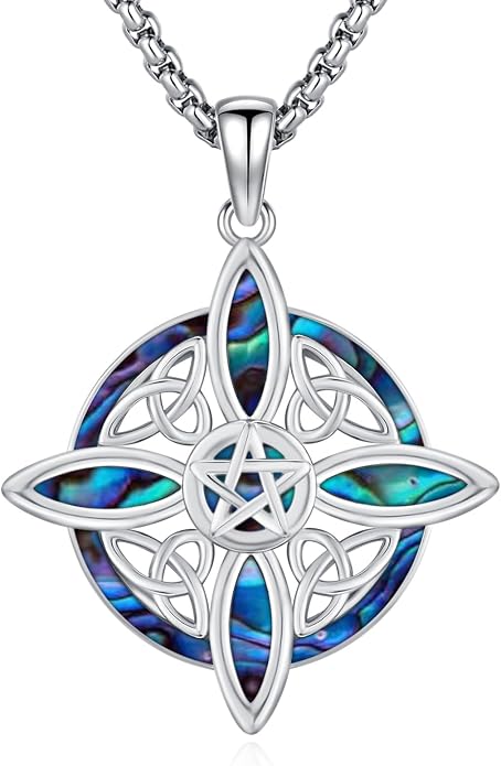 Witchy Jewelry for Women Men Nudo De Bruja Plata 925 Original Witches Knot Necklace Tetragrammaton Hecate Necklace Lilith Necklace Pentagram Necklace Cat Necklace Triple Moon Goddess Pendant Necklace