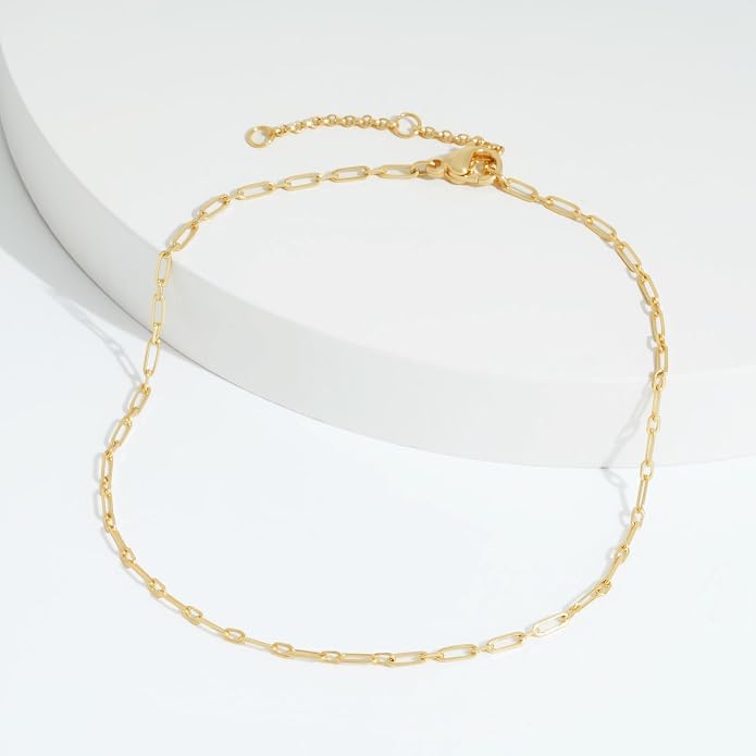 LOYATA Anklet Bracelet 14K Gold Plated Dainty Anklet Chain Waterproof Gold Chain Anklet for Women Cuban Beach Anklet Jewelry Gifts for Women