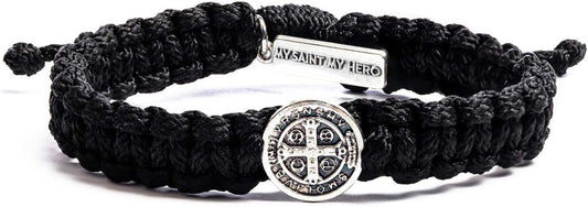 My Saint My Hero Benedictine Blessing Bracelets – Handwoven Spiritual Protection with Medals Hand-Cast In Italy at Sacred Site