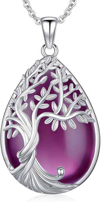 Tree of Life Necklace Family Teardrop/Heart Pendant Mother Jewelry Gifts for Women Grandma Wife Mom