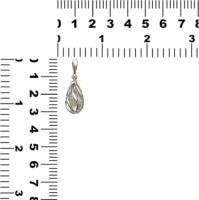 Starborn Gemstone teardrop Style Cage Pendant Sterling Silver