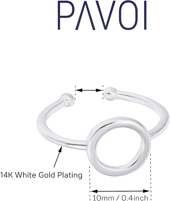 PAVOI 14K Gold Karma Open Circle Ring | Gold Plated Adjustable Rings for Women | Stackable Rings