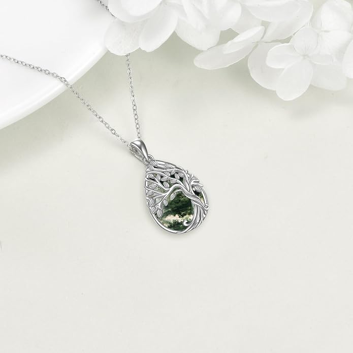 ONEFINITY Tree of Life Necklace 925 Sterling Silver Abalone Shell Celtic Knot Pendant Necklace for Women Jewelry